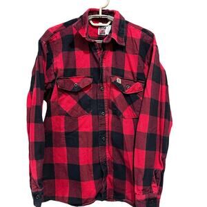 Big Bill North Shirt Size S Red Black American Made Brawny Flannel Heavy Weight
